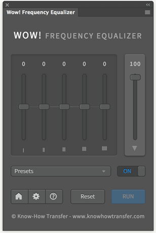 Wow! Frequency Equalizer animated interface showing presets Wow! Frequency Equalizer animated interface showing presets