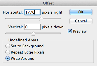 Photoshop filter Offset - positive value