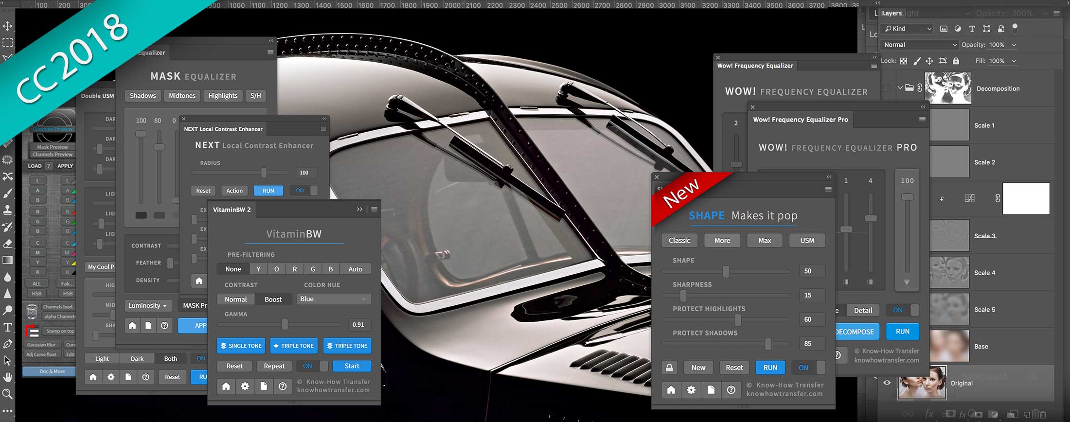 The full range of Know-How Transfer plugins included the new "Shape" with a Bugatti Atlantic tuned with Shape The full range of Know-How Transfer plugins included the new "Shape" with a Bugatti Atlantic tuned with Shape